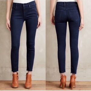 MOTHER High Waisted Looker Ankle Fray in Trouble With Patience Size 24